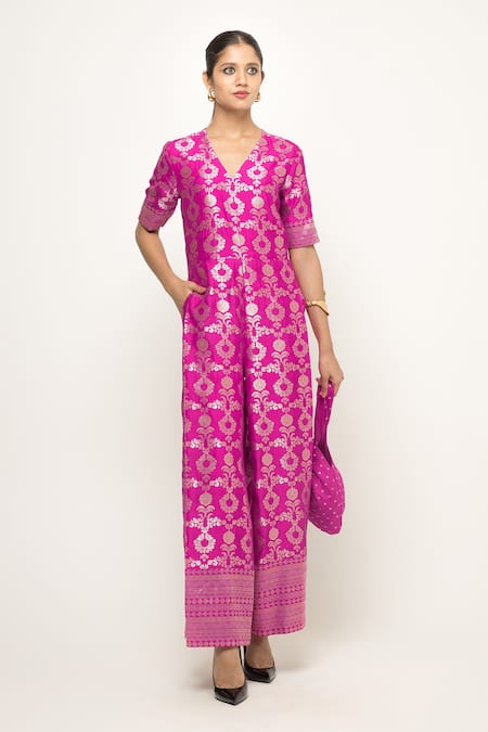 Sobariko Maya Brocade Pattern Jumpsuit 