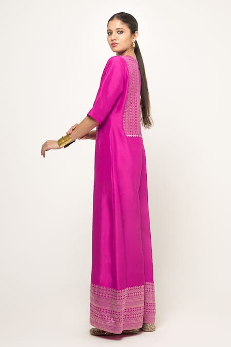 SOBARIKO Sayra Geometric Brocade Bodice Jumpsuit 