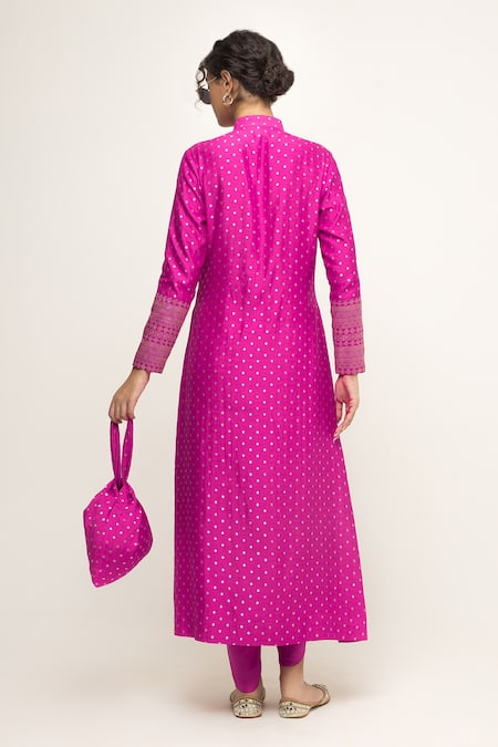 SOBARIKO Brocade Butti Pattern Jacket With Dhoti Pant 