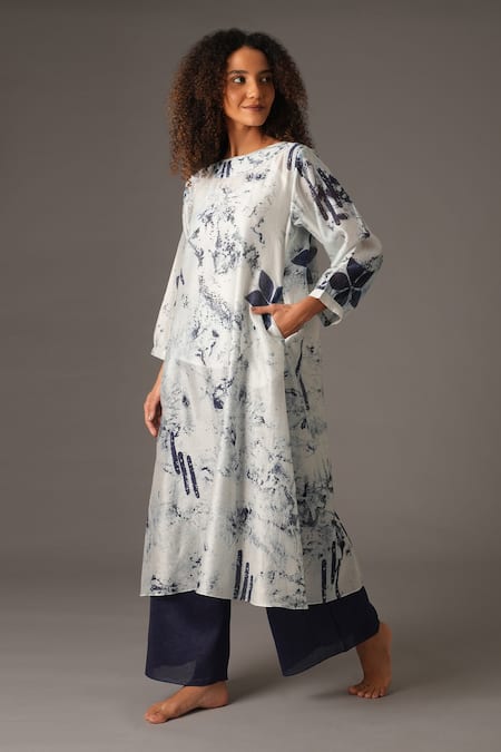 KHAT Flora Texture Print Kurta Set 