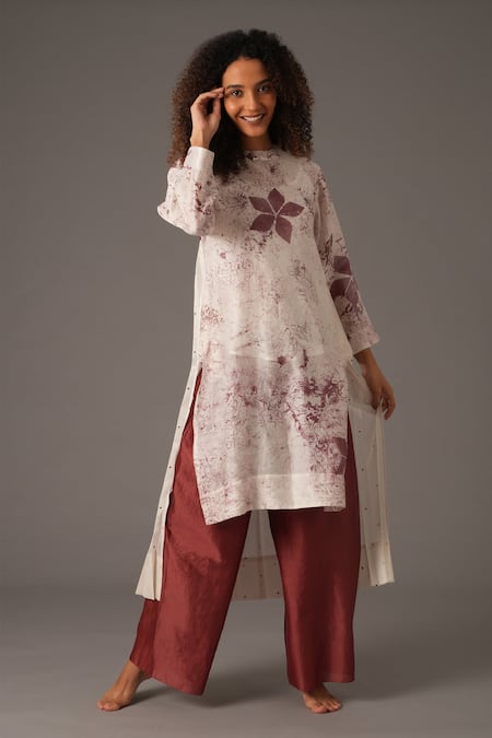 KHAT Fleur Print High Low Kurta Pant Set 