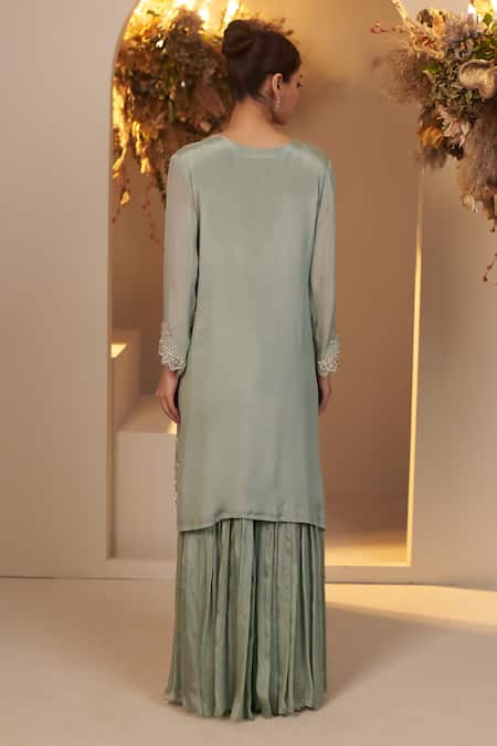 Baidehi Pearl Butti Embroidered Kurta Sharara Set 