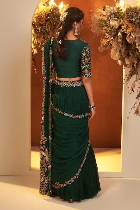 Baidehi Resham Embroidered Lehenga Saree With Blouse 