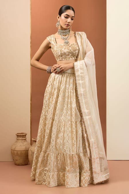 Neha Khullar Geometric Banarasi Pattern Lehenga Set 