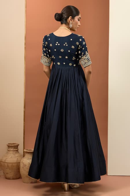 Neha Khullar Chanderi Silk Hand Embroidered Anarkali With Dupatta 