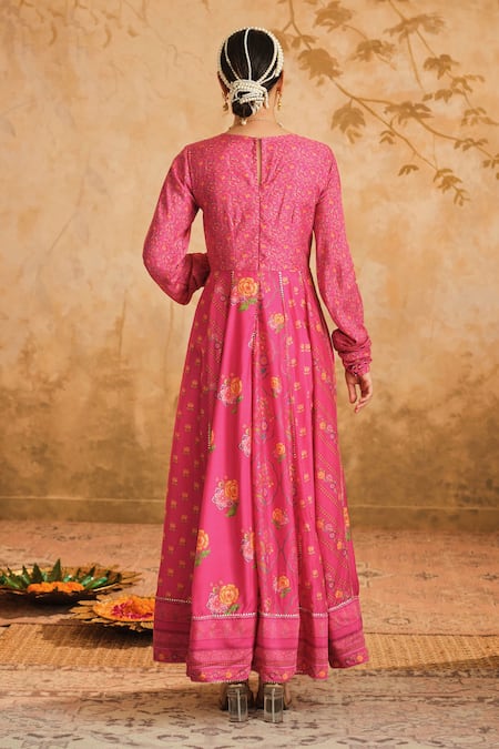 Blooming Threads Floral Jaal Print Anarkali Set 