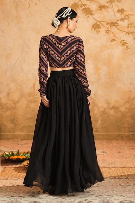 Blooming Threads Sequin Coin Placed Embroidered Lehenga Set 