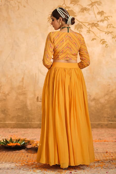 Blooming Threads Solid Sequin Embroidered Lehenga Set 