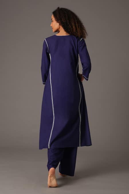 Khat Serenity Piping Hand Embroidered Kurta With Pant 
