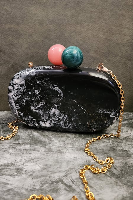 ADWITA BAGS & JEWELS Marble Effect Clutch 