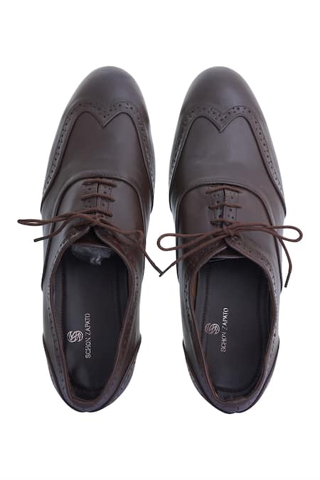 SCHON ZAPATO Lace Up Vegan Leather Brogue Shoes 