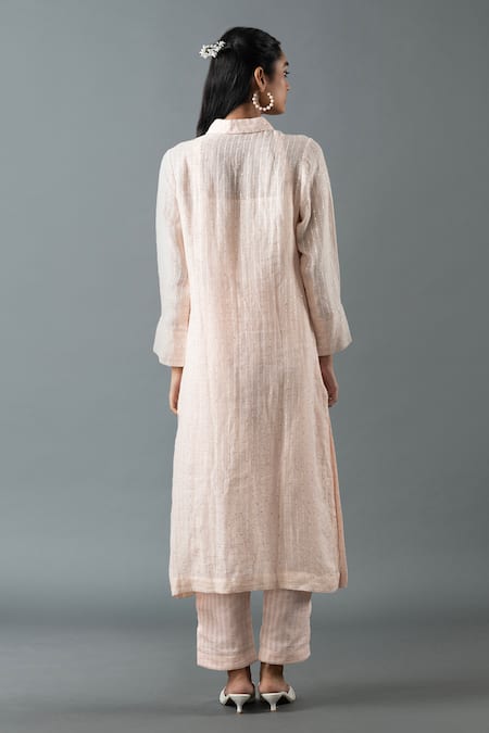 Oja Floral Thread Embroidered Tunic With Pant 