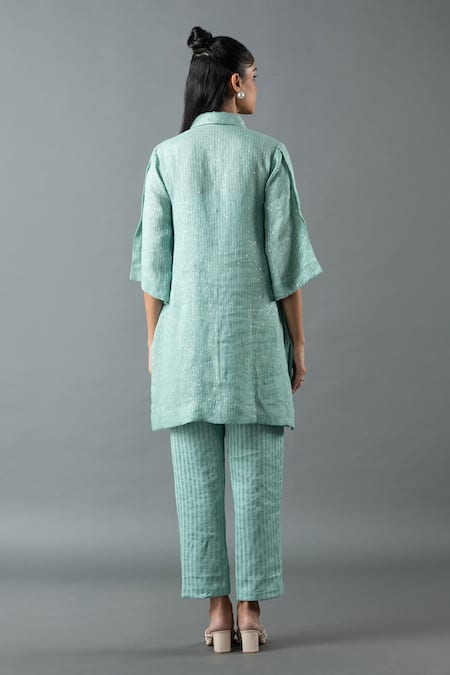 Oja Gota Embroidered Shirt Tunic & Pant Set 
