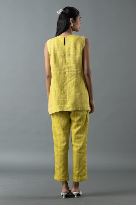 Oja Flower Embroidered Top & Pant Set 