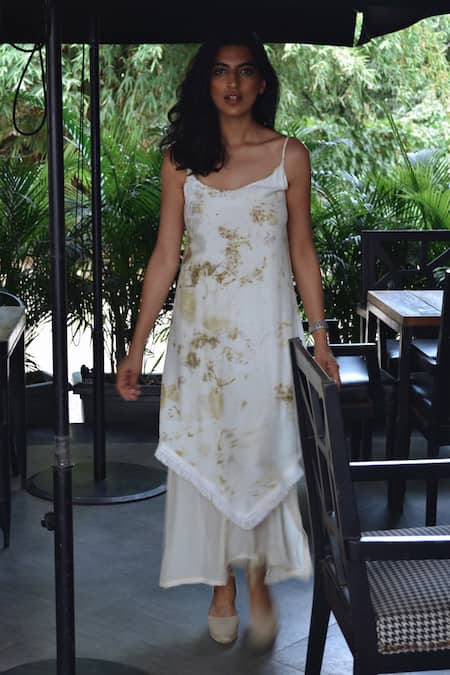 Jasmine Bains Foliage Print Asymmetric Dress 