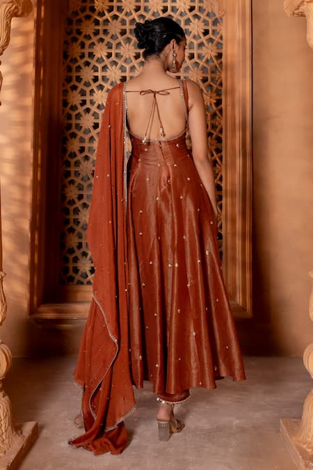 Enamour By Radha Resham Embroidered Anarkali Pant Set 