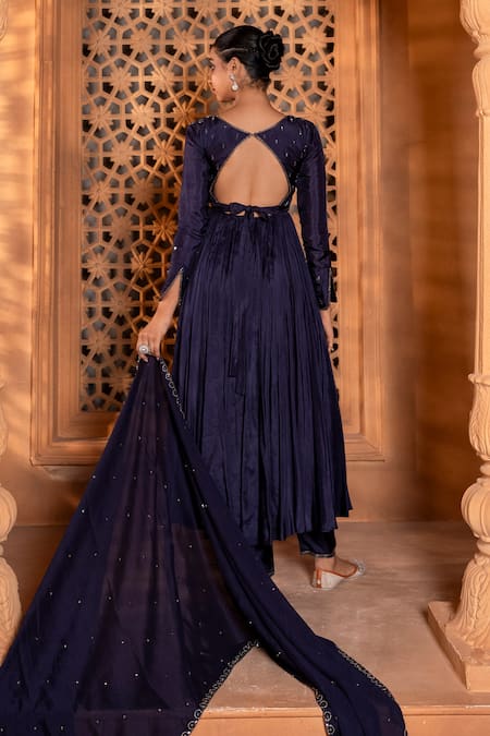 Enamour By Radha Floral Embroidered Yoke Anarkali Pant Set 