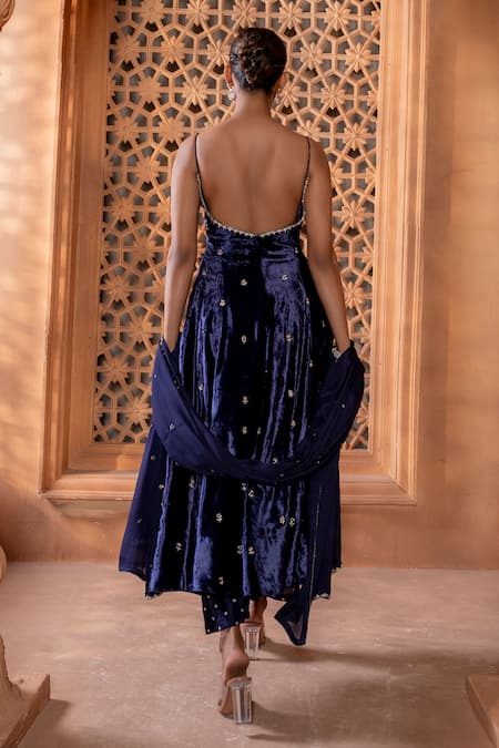 Enamour By Radha Glass Beads Embroidered Anarkali Set 