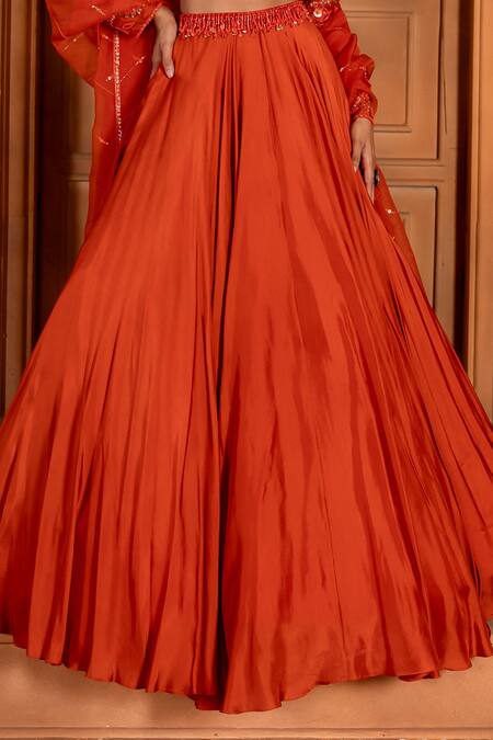 Enamour By Radha Orange Organza, Silk Tassels, Sequins, Beads Zari Embroidered Flared Lehenga Set Online at Aza Fashions Enamour By Radha_Orange Organza, Silk Tassels, Sequins, Beads Zari Embroidered Flared Lehenga Set _Online_at_Aza_Fashions