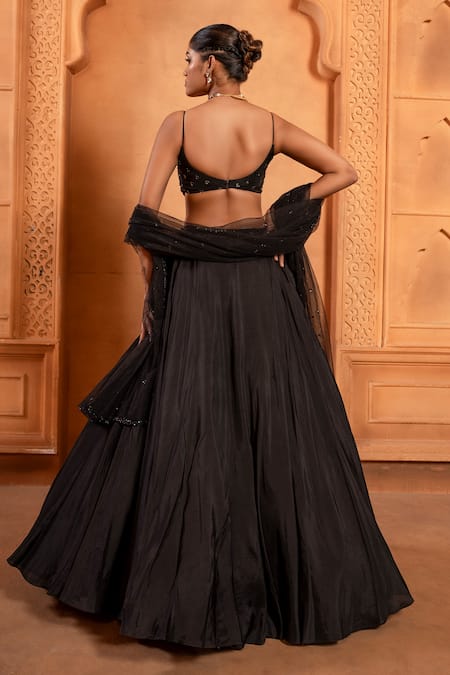 Enamour By Radha Sequin Embroidered Flared Lehenga Set 
