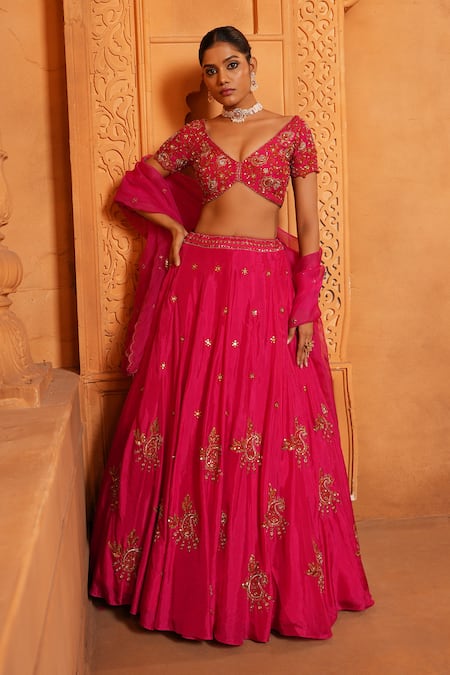 Enamour By Radha Paisley Jaal Embroidered Lehenga Set 