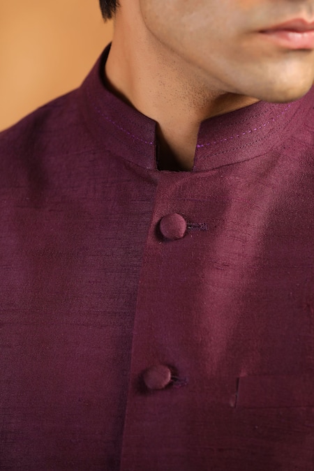 Buy_Raw & Rustic By Niti Bothra_Wine Silk Classic Raw Bundi 