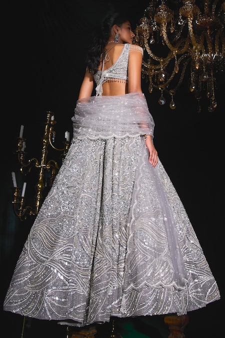 Roqa Dariya Scallop Embroidered Bridal Lehenga Set 