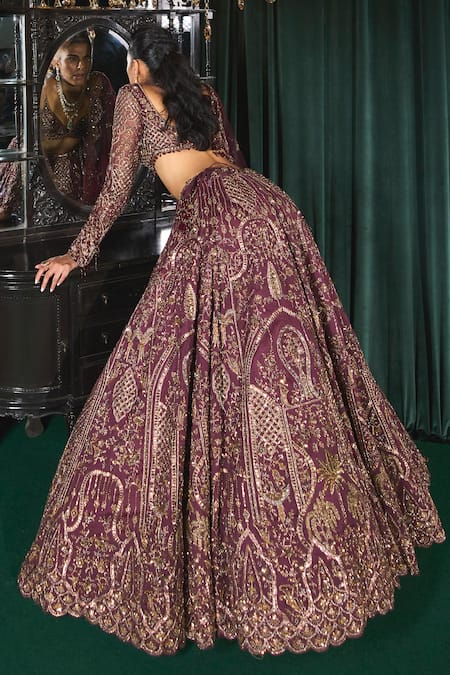 Roqa Mahruq Moti Embroidered Bridal Lehenga Set 