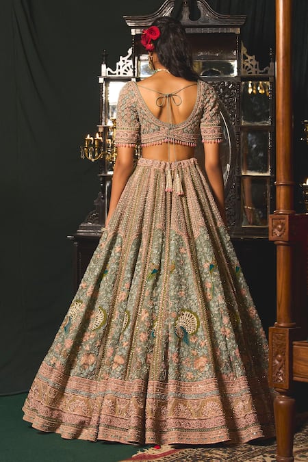 Roqa Tavus Peacock Embroidered Bridal Lehenga Set 