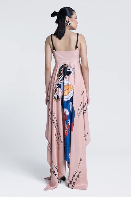 Pocketful Of Cherrie Edo Muse Print Handkerchief Dress 