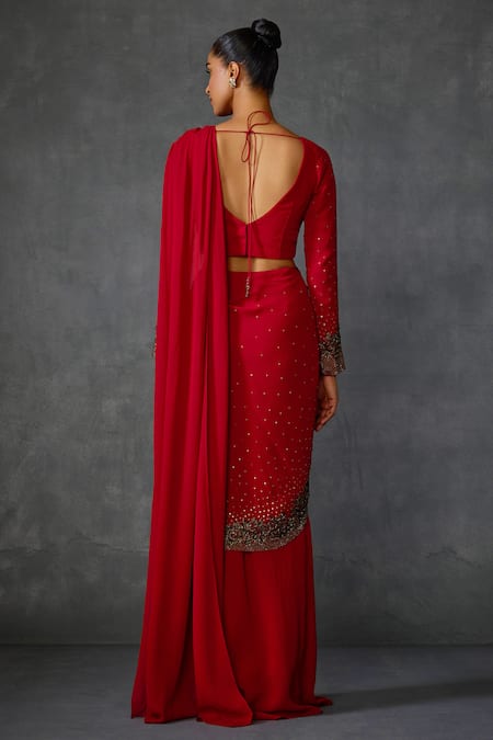 Namrata Joshipura Lattice Pre-Draped Saree With Blouse 