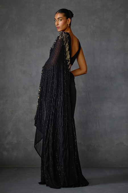 Namrata Joshipura Autumn Fern Godet Pre-Draped Saree With Blouse 