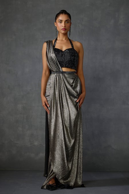 Namrata Joshipura Greysyl Pre-Draped Saree With Blouse 