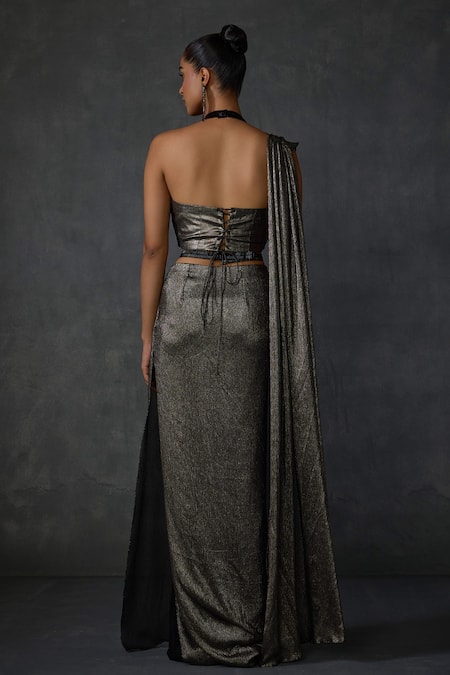 Namrata Joshipura Greysyl Pre-Draped Saree With Blouse 