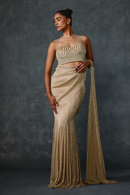 Namrata Joshipura Glissara Godet Pre-Draped Saree With Blouse 