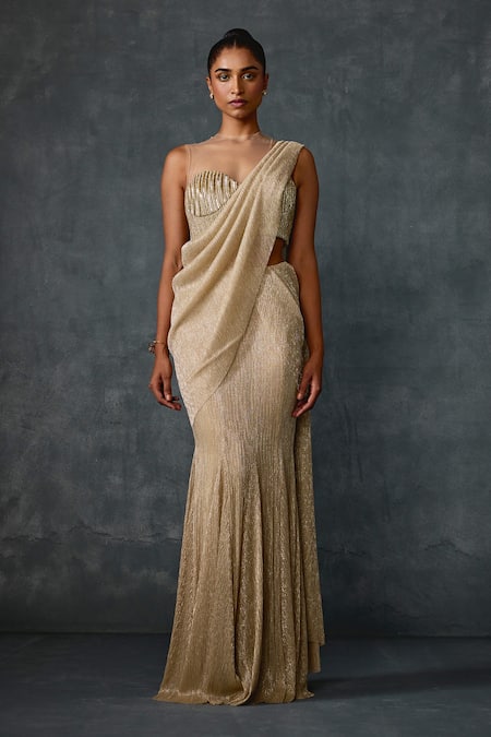 Namrata Joshipura Glissara Godet Pre-Draped Saree With Blouse 
