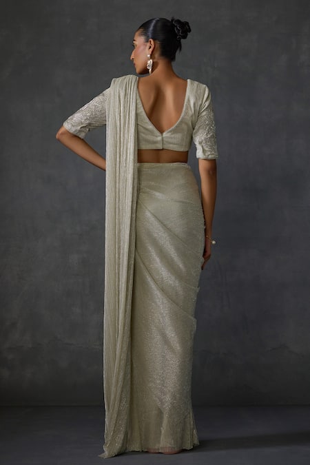 Namrata Joshipura Peizuli Metallic Pre-Draped Saree With Blouse 