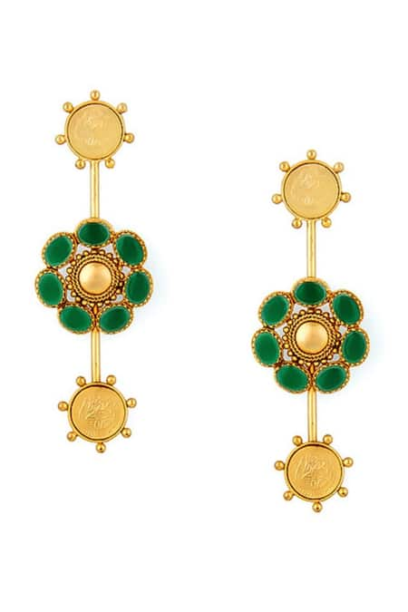 SUHANI PITTIE Floral Carved Dangler Earrings 