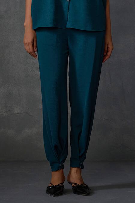 Namrata Joshipura Green Crepe Beads Collared Myrrah Floral Embellished Shirt With Pant Online at Aza Fashions Namrata Joshipura_Green Crepe Beads Collared Myrrah Floral Embellished Shirt With Pant _Online_at_Aza_Fashions