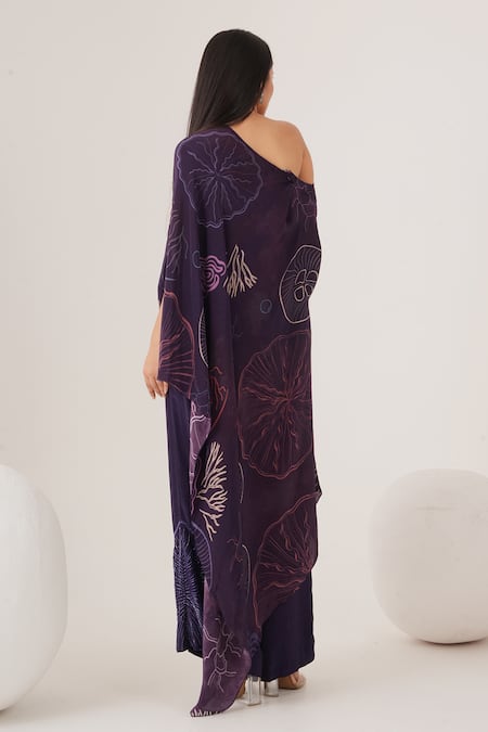 Label Shristi Chetani Abstract Pattern Asymmetric Top With Flared Pant 