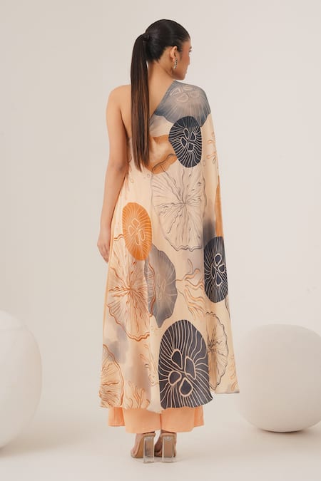 Label Shristi Chetani Abstract Print One Shoulder Top With Pant 