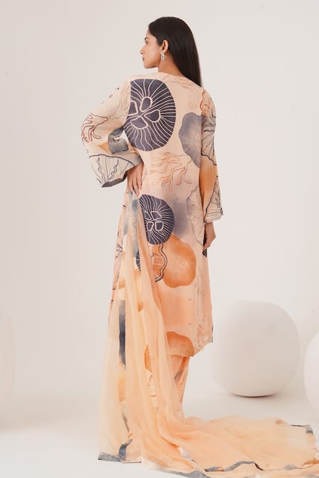 Label Shristi Chetani Abstract Print Kurta Pant Set 