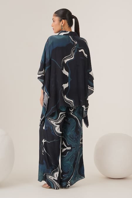 Label Shristi Chetani Abstract Swirl Print Top With Pant 