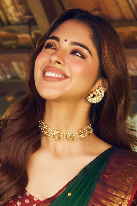 Buy_MAISARA JEWELRY_Gold Plated Diamonds, Pearls Kundan Peacock Earrings_Online_at_Aza_Fashions