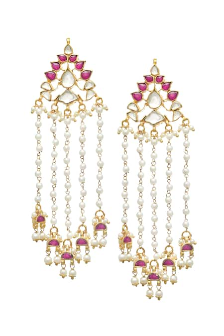 MAISARA JEWELRY Anjushree Pearl Jaal Embellished Earrings 