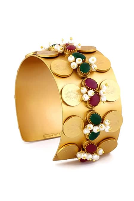 Suhani Pittie Multi Color Crystals, Pearls And Embellished Cuff 