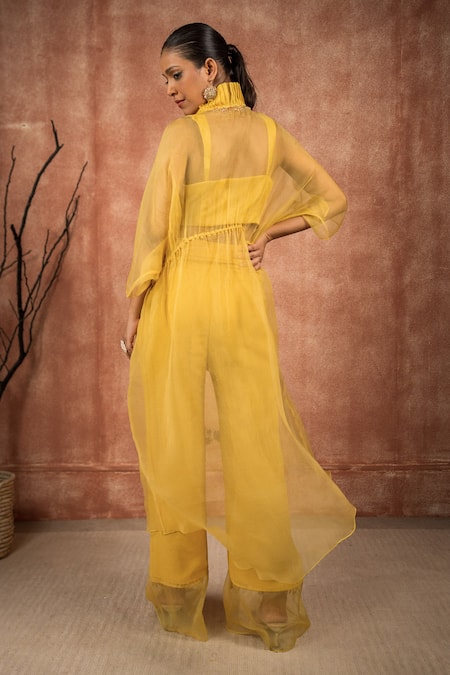 Shreeka Floral Applique Embroidered Kaftan Pant Set 