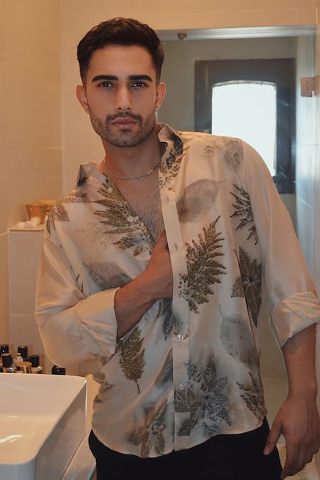 Jasmine Bains Eco Forest Leaf Print Shirt 