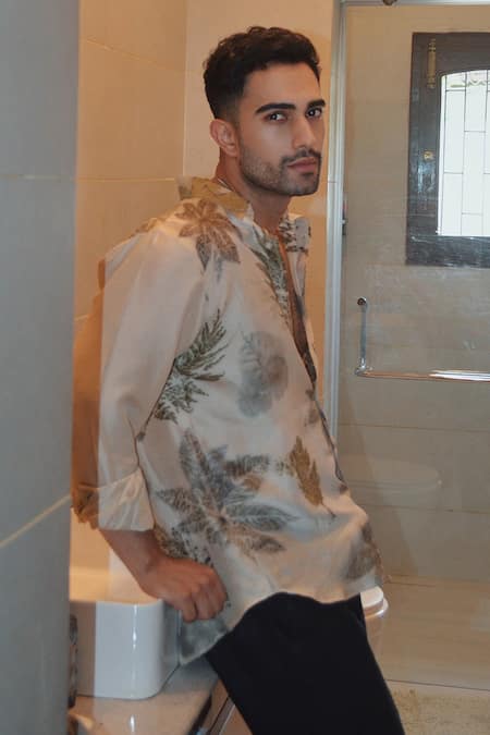 Jasmine Bains Eco Forest Leaf Print Shirt 