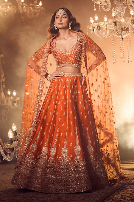 Azeera Zeenath Floral Embroidered Bridal Lehenga Set 
